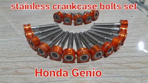 Jessfer Mc Parts Stainless Crankcase Bolts Set For Honda Genio Orange