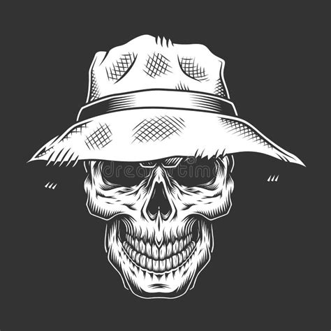 Skull Panama Hat Stock Illustrations Skull Panama Hat Stock