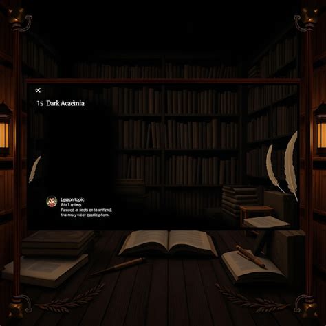 Dark Academia Layout For An Educational Streamer With Deep Neutra