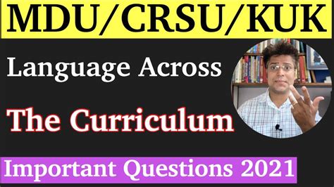 Important Questions Of Language Across The Curriculum Mdu Crsu Kuk