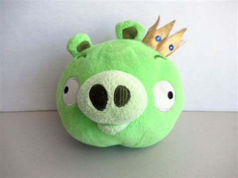 Commonwealth Angry Birds Green King Pig Gold Crown Sound Works Plush