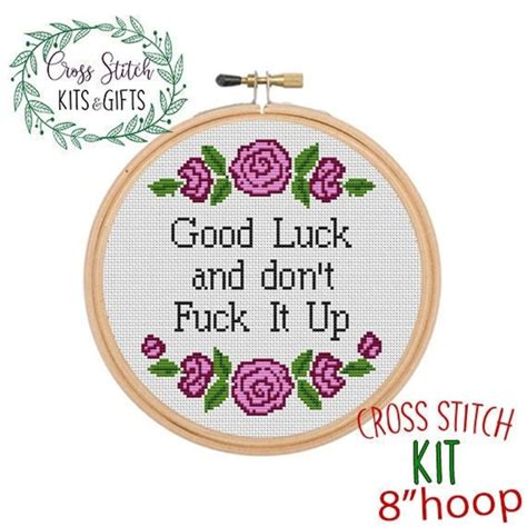 Good Luck And Don T Fuck It Up Cross Stitch Kit Rupaul Embroidery Kit Rupaul S Drag Race