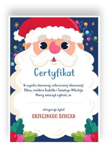 Certyfikat GRZECZEGO DZIECKA I A4 Kup W Sklepie Online Ponpon Toys