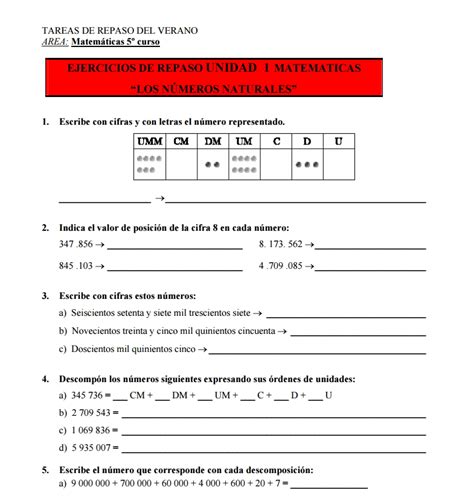 Ejercicios De Matematicas 5 Primaria Problemas matemáticos 5º