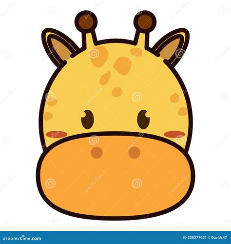 Cute Kawaii Giraffe Tierische Figur Emoticon Vektor Vektor Abbildung