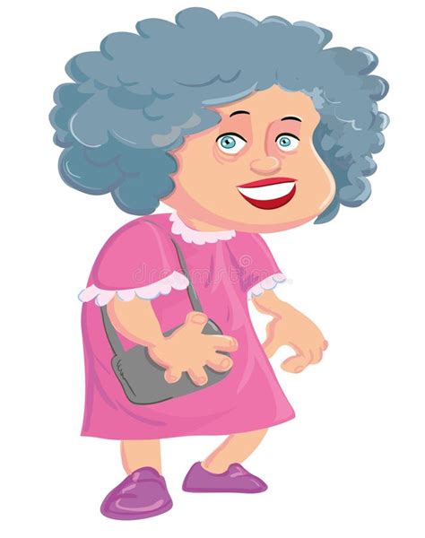 Cartoon Old Lady With A Handbag Stock Vector - Illustration of ...