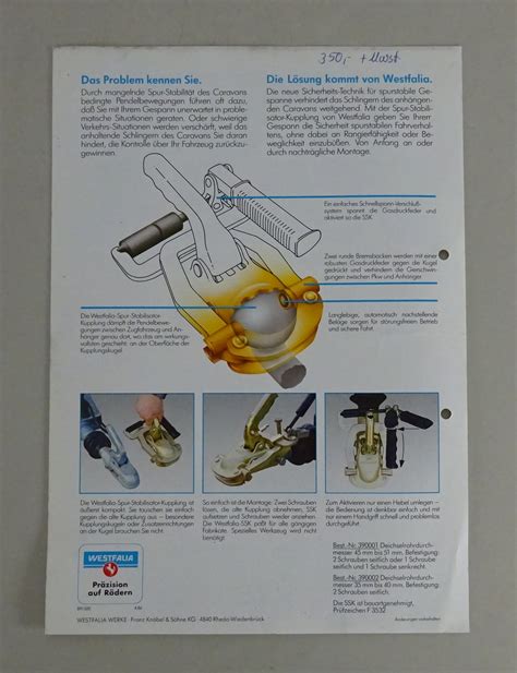 Prospekt Brosch Re Westfalia Ssk Spur Stabilisator Kupplung Stand