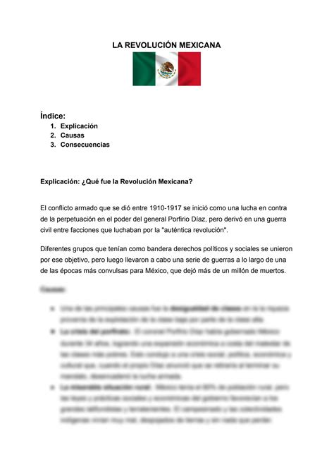 Solution La Revoluci N Mexicana Studypool