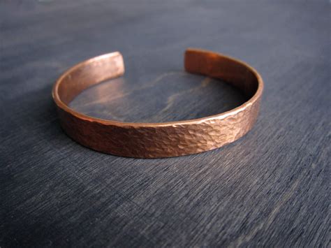 Wide Hammered 100 Copper Sturdy Cuff Bracelet AnnaHarper