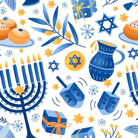 Premium Vector Cartoon Decorative Elements Of Jewish Holiday Hanukkah