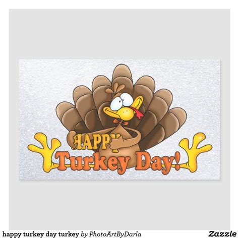 Happy Turkey Day Turkey Rectangular Sticker Zazzle Happy Turkey Day