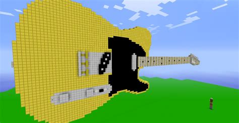 D Pixel Art Fender Telecaster Guitar Minecraft Map