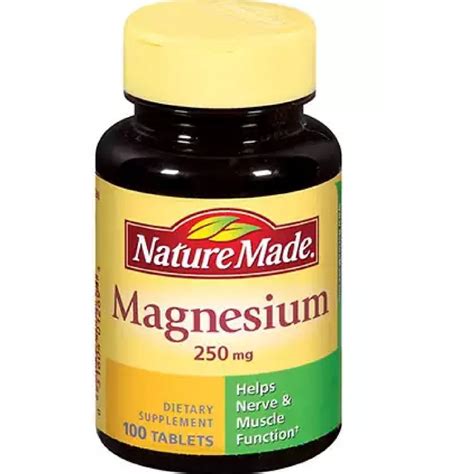 Nature Made Magnesium 250 mg Tablets 100 ea (Pack of 2) - Walmart.com ...