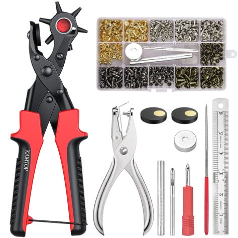 Kamtop Leather Hole Punch Set Revolving Punch Plier Kit With 240 Sets