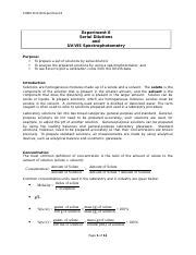 Experiment Serial Dilutions And Uv Vis Spectrophotometry