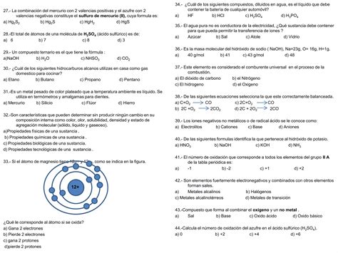 Examen Extraordinario De Quimica Ppt