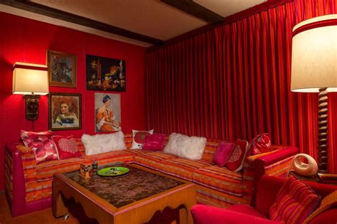 Gallery Red Velvet Covered Seventies Style House In Palm Springs