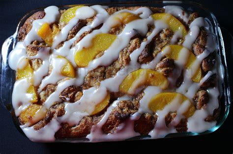 Peach Cobbler Bread Pudding I Heart Recipes