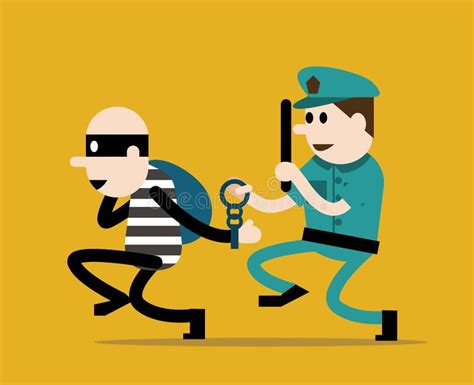 Police Trying To Catch A Criminal Stock Vector Image 47538826