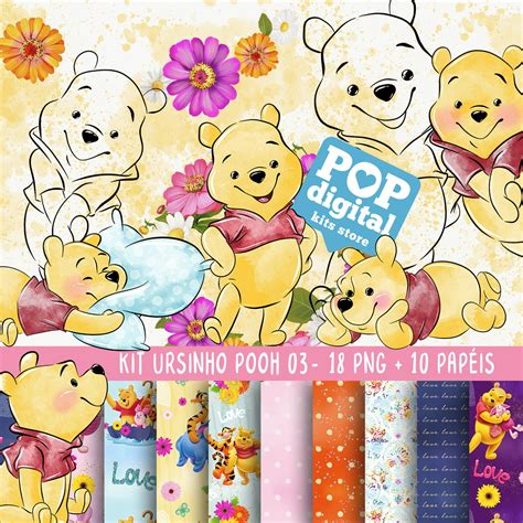 Kit Digital Ursinho Pooh Aquarela Elo Produtos Especiais