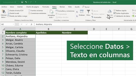 Separación de texto en Excel YouTube