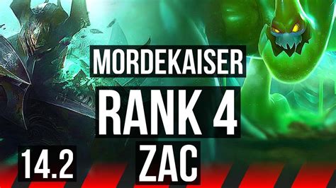 Mordekaiser Vs Zac Top Rank 1 Morde Rank 4 4 1 4 Kr Challenger