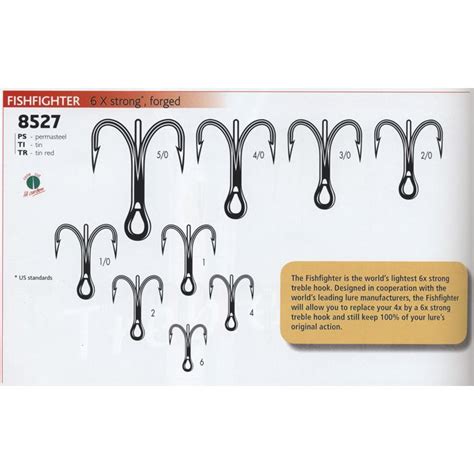 VMC 8527PS Permasteel 6X Treble Hook Size #5/0