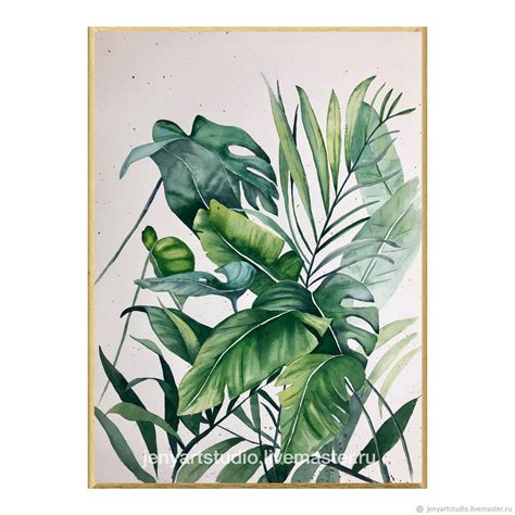 Tropical Greenery Art Set Printable Digital Download Watercolor Plant