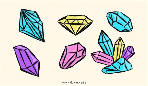 Colorful Diamond Vector Collection Vector Download