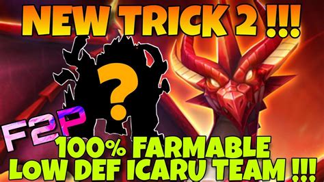 New Trick No 2 100 Farmable Low Def 3 Icaru Team Db12 Tricaru Summoners War Youtube