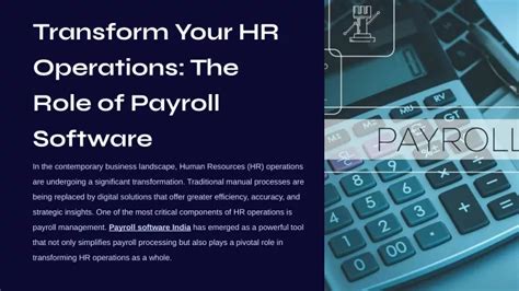 Ppt Transform Your Hr Operations The Role Of Payroll Software