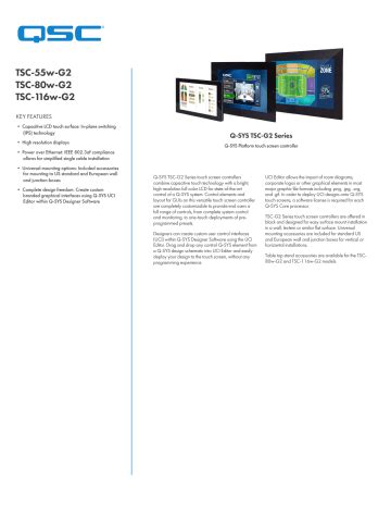 QSC TSC 80w G2 Spec Sheet Manualzz