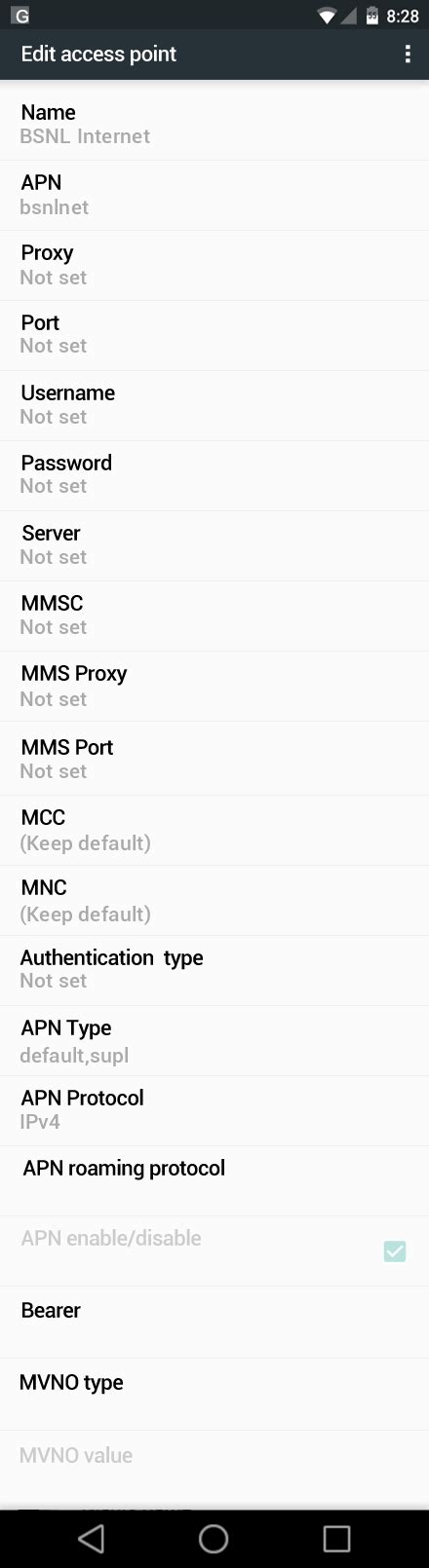 BSNL Xiaomi Redmi Note 4 Internet APN Settings For India APN Settings