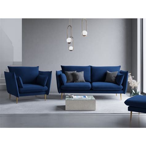 2 Sitzer Sofa aus Samt königsblau Agate Maisons du Monde