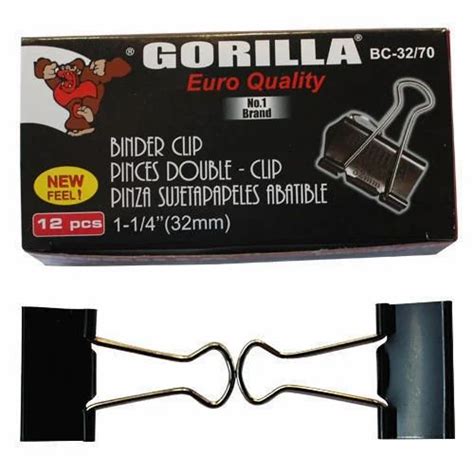 Black Gorilla Binder Clips Packaging Size Small Size Multiple At