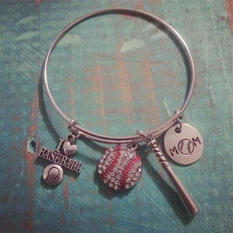 Alex And Ani Style Inspired Baseball Mom Bangle Hand Stamped Baseball