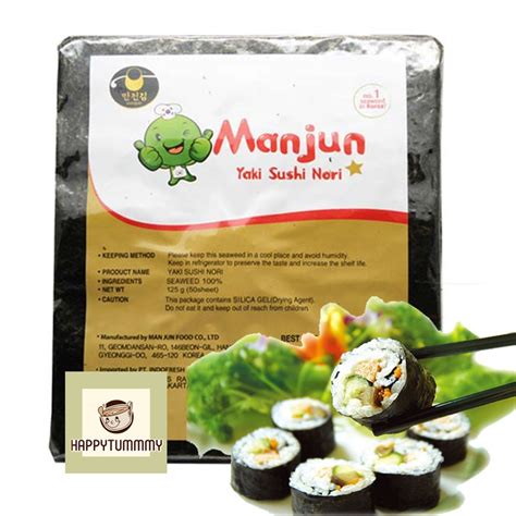 Jual Manjun Nori HALAL 50 Lembar Seaweed Rumput Laut Sushi Gimbap