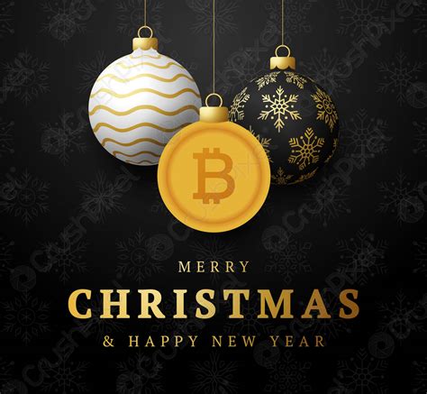 Merry Christmas Gold Bitcoin Symbol Banner Bitcoin Sign As Christmas