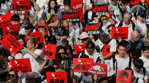 Hong Kong Protest Draws Hundreds Of Thousands Over Extradition Bill