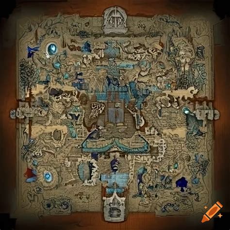 Intricate Mural Map Of Old School Runescapes Cosmic World On Craiyon