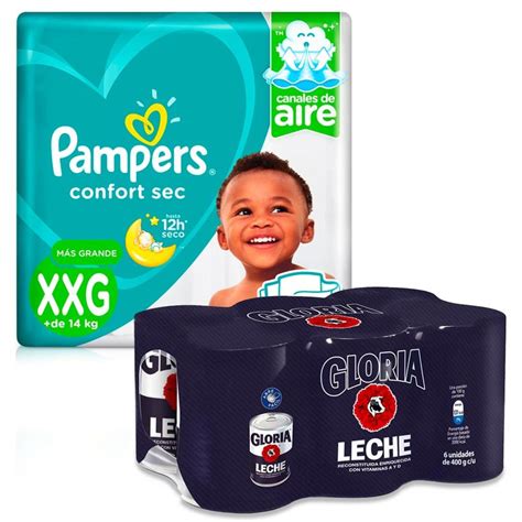 Pack Pañales Para Bebé Pampers Confort Sec Talla Xxg Paquete 60un