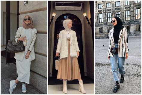 Ide Ootd Blazer Hijab Yang Formal Dan Semi Casual