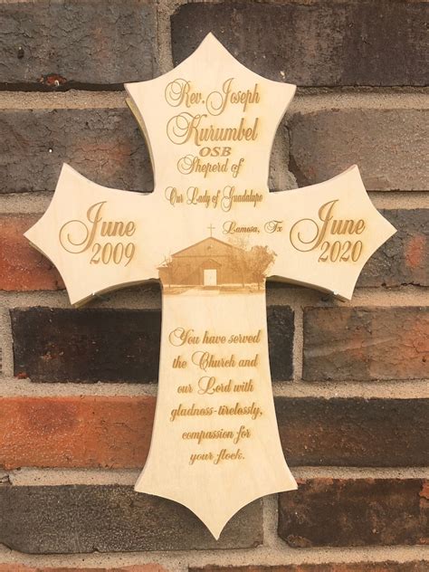 Personalized Photo Memorial Cross Engraved Wood Photo Etsy