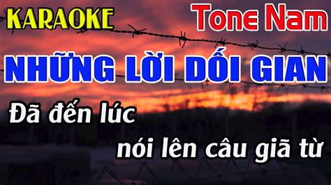 Những Lời Dối Gian Karaoke Tone Nam Karaoke Đăng Khôi Beat Mới Youtube