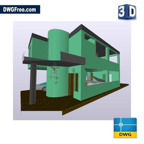 3D House DWG [ Drawing 2021 ] - in AutoCAD FREE. DwgFree