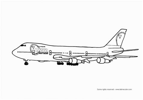 Boeing 747 Airplane Printable Coloring Page