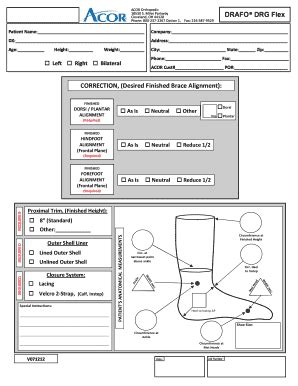 Fillable Online CORRECTION Desired Finished Brace Alignment Fax Email