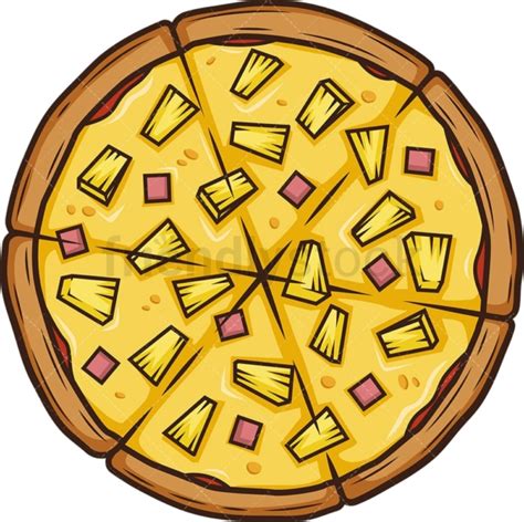 Pineapple Pizza Cartoon Clipart Vector Friendlystock