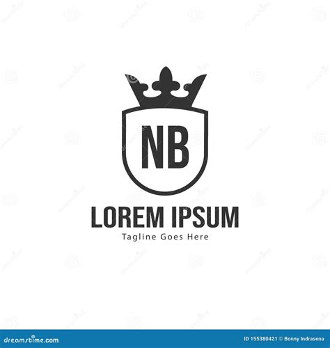 Initial Nb Logo Template With Modern Frame Minimalist Nb Letter Logo