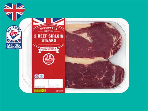 Birchwood 2 British Beef 28 Day Matured Sirloin Steaks Lidl Great